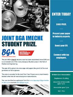Joint IMechE BGA Student Prize 2020
